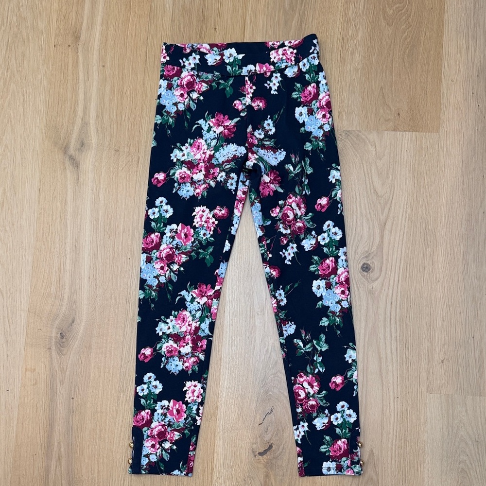 Janie and Jack Dark Floral Kids Leggings